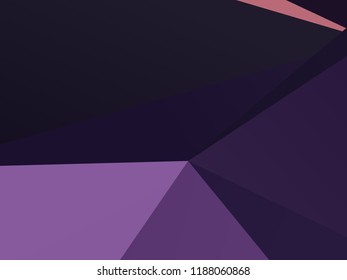 Geometric shapes Wallpaper. The combination of Triangles and irregular squares, rectangles of different shades of purple. Minimalist vector graphics. Simple design for covers, banners, cards, posters.