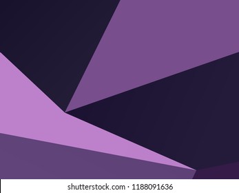 Geometric shapes Wallpaper. The combination of Triangles and irregular squares, rectangles of different shades of purple. Minimalist vector graphics. Simple design for covers, banners, cards, posters.