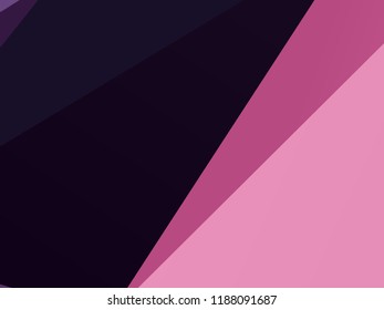 Geometric shapes Wallpaper. The combination of Triangles and irregular squares, rectangles of different shades of purple. Minimalist vector graphics. Simple design for covers, banners, cards, posters.