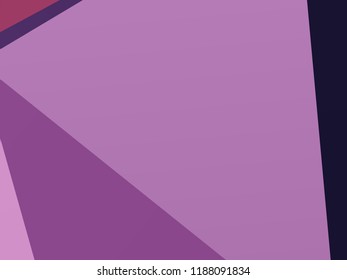 Geometric shapes Wallpaper. The combination of Triangles and irregular squares, rectangles of different shades of purple. Minimalist vector graphics. Simple design for covers, banners, cards, posters.
