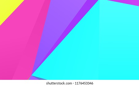 Geometric shapes Wallpaper for print, advertising, social media, networks. Vivid gradient. Neon colors. Abstract geometric background. Vector illustration. Dynamic style