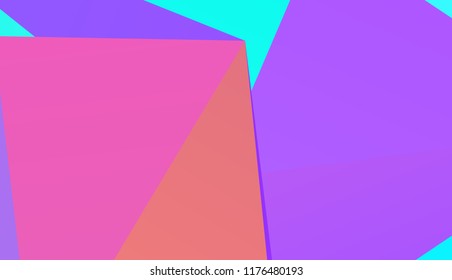 Geometric shapes Wallpaper for print, advertising, social media, networks. Vivid gradient. Neon colors. Abstract geometric background. Vector illustration. Dynamic style