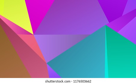 Geometric shapes Wallpaper for print, advertising, social media, networks. Vivid gradient. Neon colors. Abstract geometric background. Vector illustration. Dynamic style