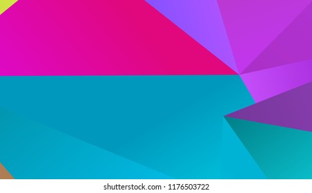 Geometric shapes Wallpaper for print, advertising, social media, networks. Vivid gradient. Neon colors. Abstract geometric background. Vector illustration. Dynamic style
