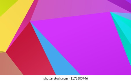 Geometric shapes Wallpaper for print, advertising, social media, networks. Vivid gradient. Neon colors. Abstract geometric background. Vector illustration. Dynamic style
