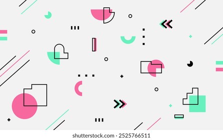 Geometric shapes wallpaper vector design
