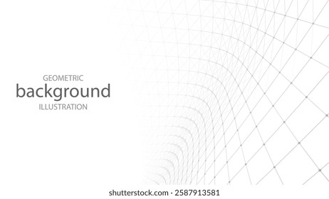 Geometric shapes. A wave smoothly dissolving into a light background. 3D rendering.