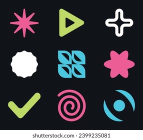 Geometric shapes and white brutalism forms. Modern trendy minimalist basic figures, vector set.