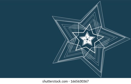 Geometric shapes from white lines to Classic blue color illustration , vector bright mono  fashion background