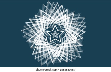 Geometric shapes from white lines to Classic blue color illustration , vector bright mono  fashion background