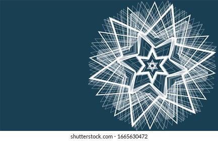 Geometrische Formen von weißen Linien bis zur klassischen blauen Illustration, heller Mono-Modehintergrund der Vektorillustration
