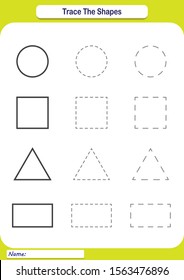 geometric shapes, worksheet for kids, Learn shapes and geometric figures. Preschool or kindergarten for worksheet