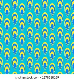 Geometric shapes-ellipses of dark blue and yellow on a blue background. You can use this seamless pattern for fabrics.