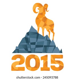 Geometric Sheep Chinese New Year 2015 EPS 10 vector stock illustration