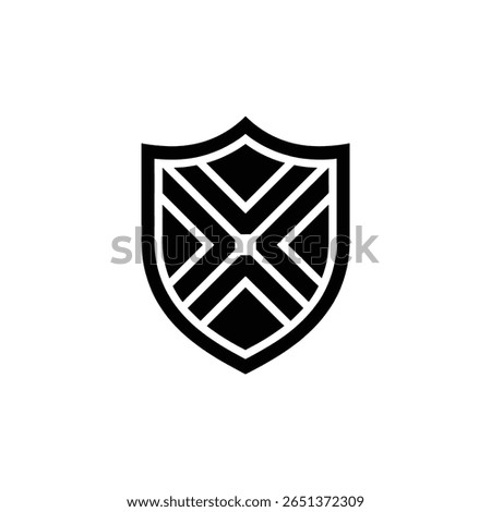 Geometric Shield Icon with Chevron Pattern