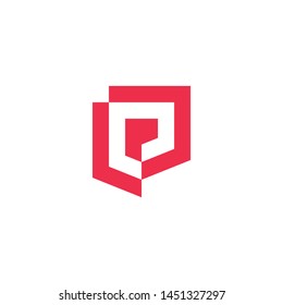 geometric shield logo vector icon illustration