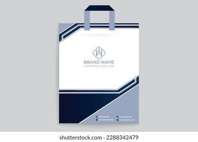 Geometric shopping bag design template