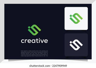 geometric SI logo design, abstract hexagon IS letter vector