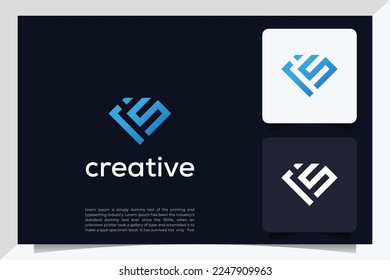 geometric SI logo design, abstract hexagon IS letter vector
