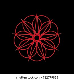 Geometric sign, element for your design. Vector linear symbol. Magic emblem. 