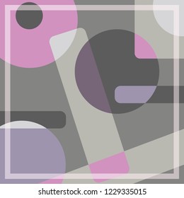 Geometric silk scarf with circle shape on gray background