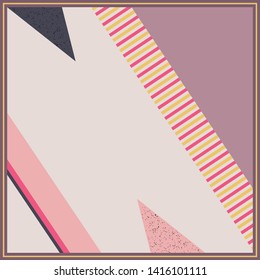 Geometric silk scarf design with triangle and lines