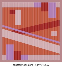 Geometric silk scarf pattern design 