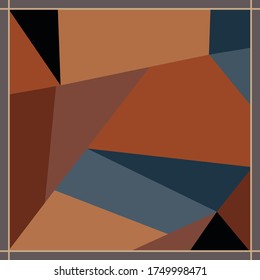 Geometric silk scarf pattern design on brown