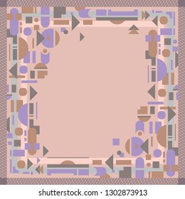 Geometrisches Seidenschal-Muster. Hijab-Stil