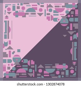 Geometric silk scarf pattern. Hijab motif