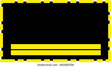 Fondo de marco vectorial simple geométrico abstracto negro y amarillo. Diseño web gráfico banner simple con dos líneas espacio y espacio de copia vacío para publicidad o texto