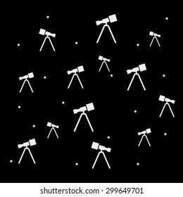 Geometric simple black and white minimal pattern, space, telescope