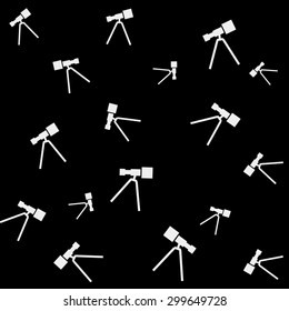 Geometric simple black and white minimal pattern, space, telescope