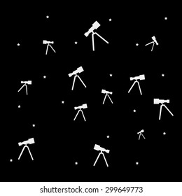 Geometric simple black and white minimal pattern, space, telescope