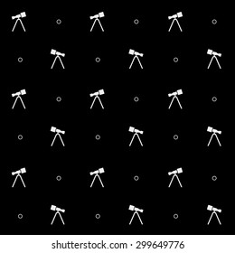Geometric simple black and white minimal pattern, space, telescope