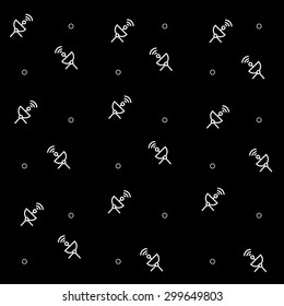 Geometric simple black and white minimal pattern, space