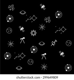 Geometric simple black and white minimal pattern, space