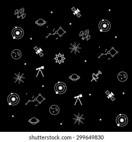 Geometric simple black and white minimal pattern, space