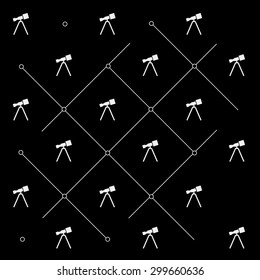 Geometric simple black and white minimal pattern, space, telescope