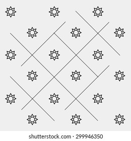 Geometric simple black and white minimal pattern, space, sun, solar system with orbits
