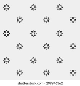 Geometric simple black and white minimal pattern, space, sun, solar system with orbits