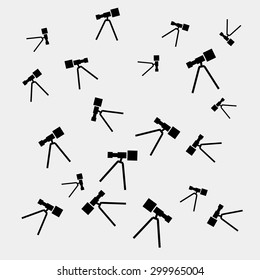 Geometric simple black and white minimal pattern, space, telescope