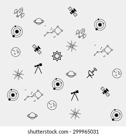 Geometric simple black and white minimal pattern, space