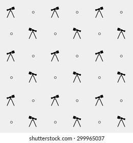 Geometric simple black and white minimal pattern, space, telescope