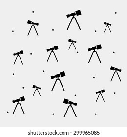 Geometric simple black and white minimal pattern, space, telescope