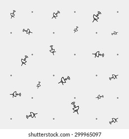 Geometric simple black and white minimal pattern, space