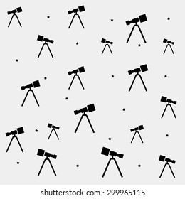 Geometric simple black and white minimal pattern, space, telescope