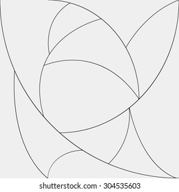 Geometric simple black and white minimalistic pattern, curved lines. Can be used as wallpaper, background or texture.