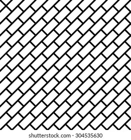 Geometric simple black and white minimalistic pattern, diagonal brick. Can be used as wallpaper, background or texture.