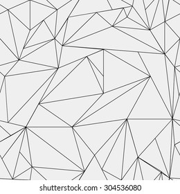 Geometric simple black and white minimalistic pattern, triangles or stained-glass window. Can be used as wallpaper, background or texture.